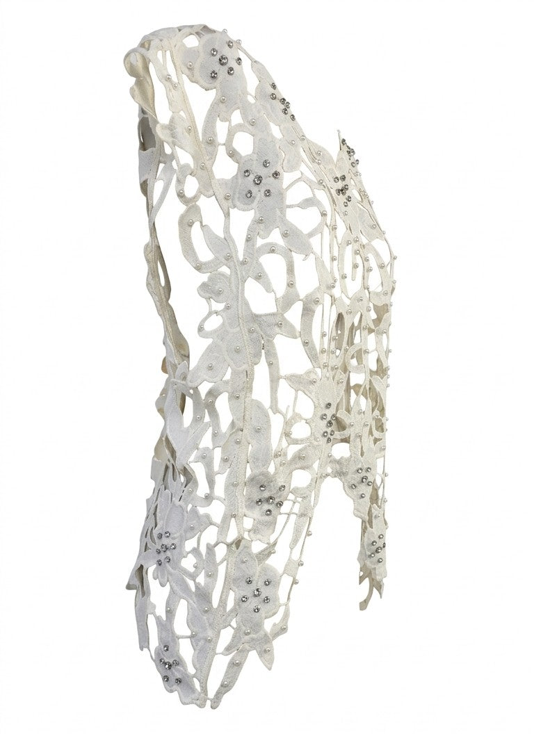 Gilet traforato con Perle