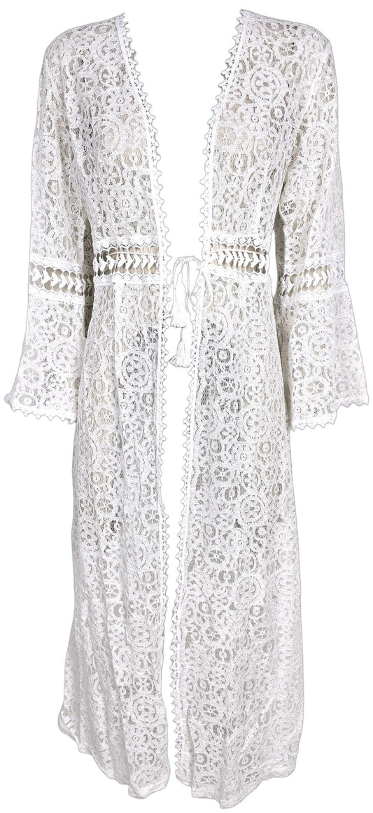 Kimono in pizzo bianco