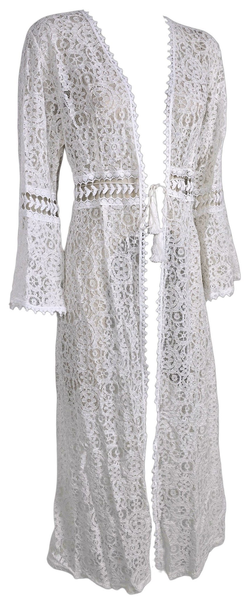 Kimono in pizzo bianco