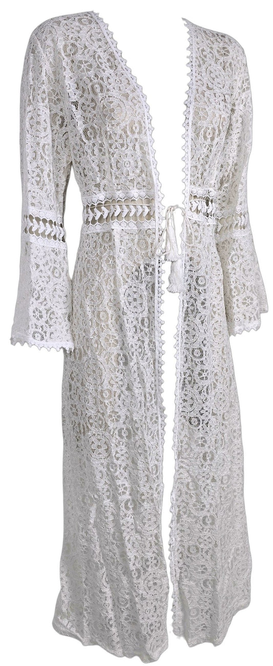 Kimono in pizzo bianco