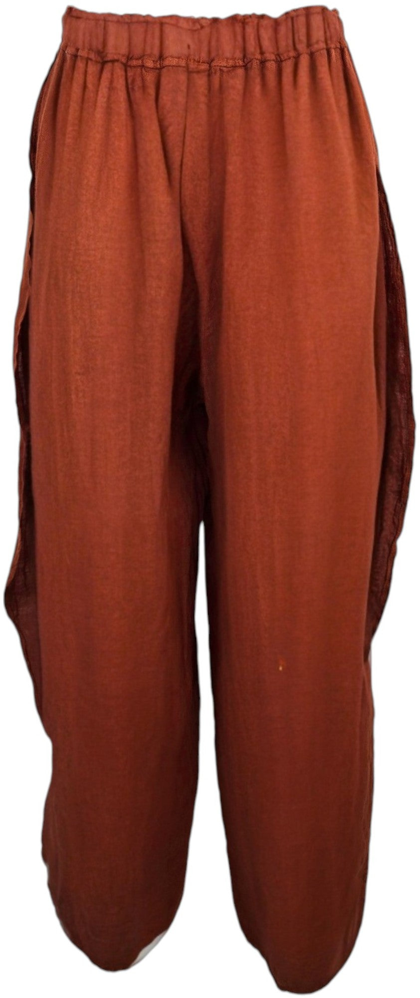 Pantalone in lino con spacchi
