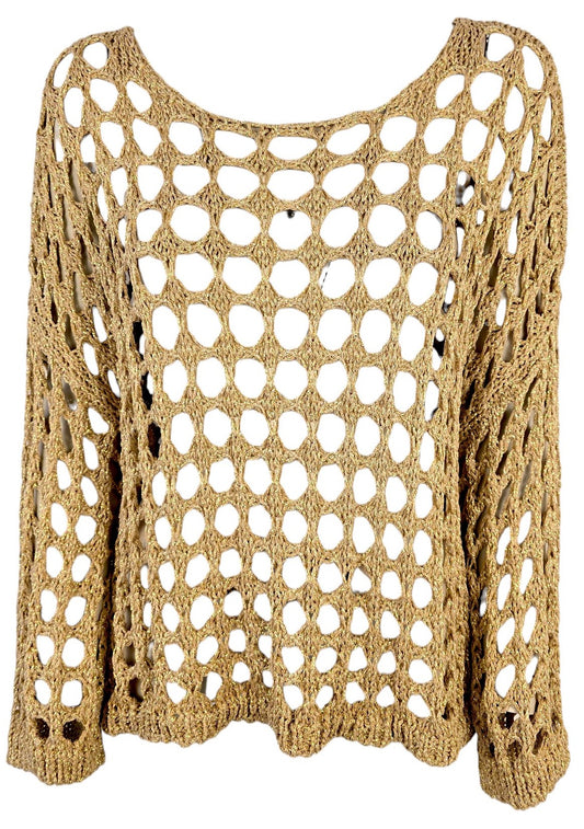 Maglia traforata oro