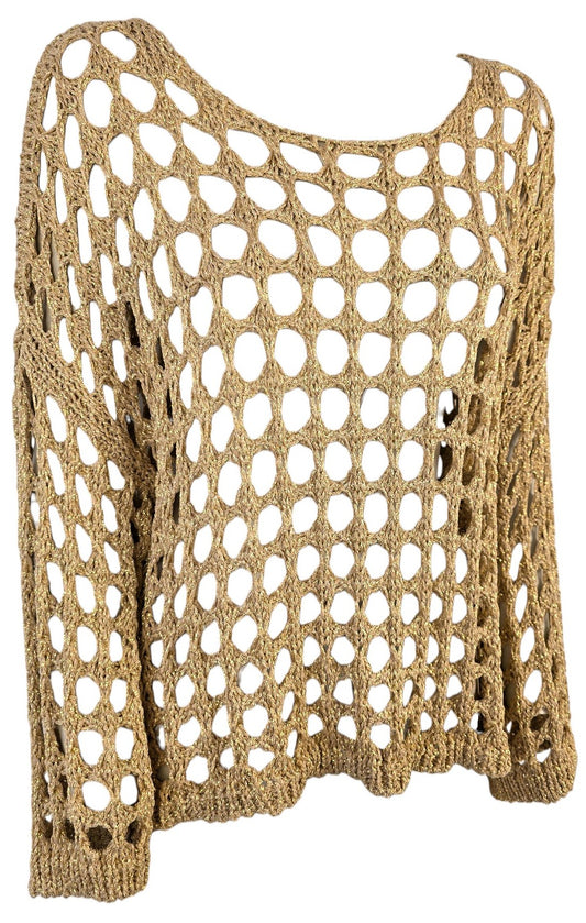 Maglia traforata oro