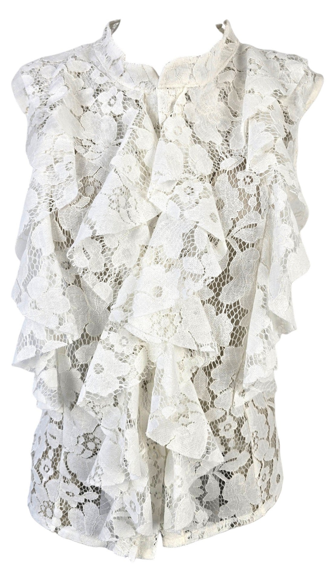 Camicia con volant in pizzo