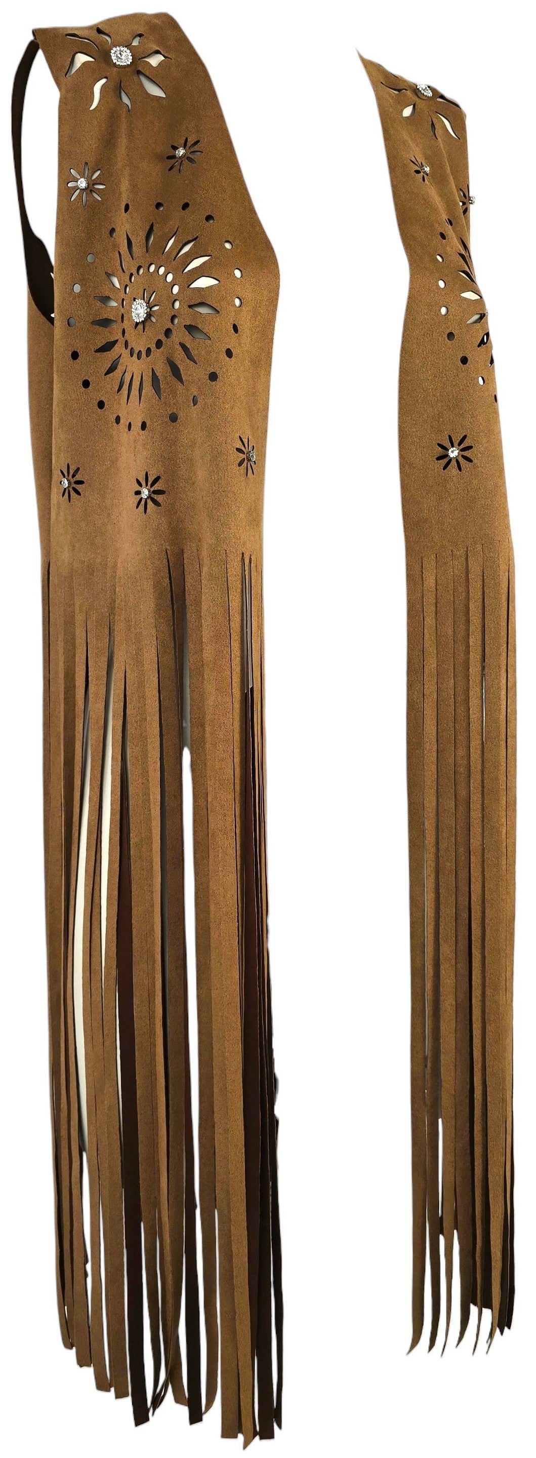 Gilet frange e strass