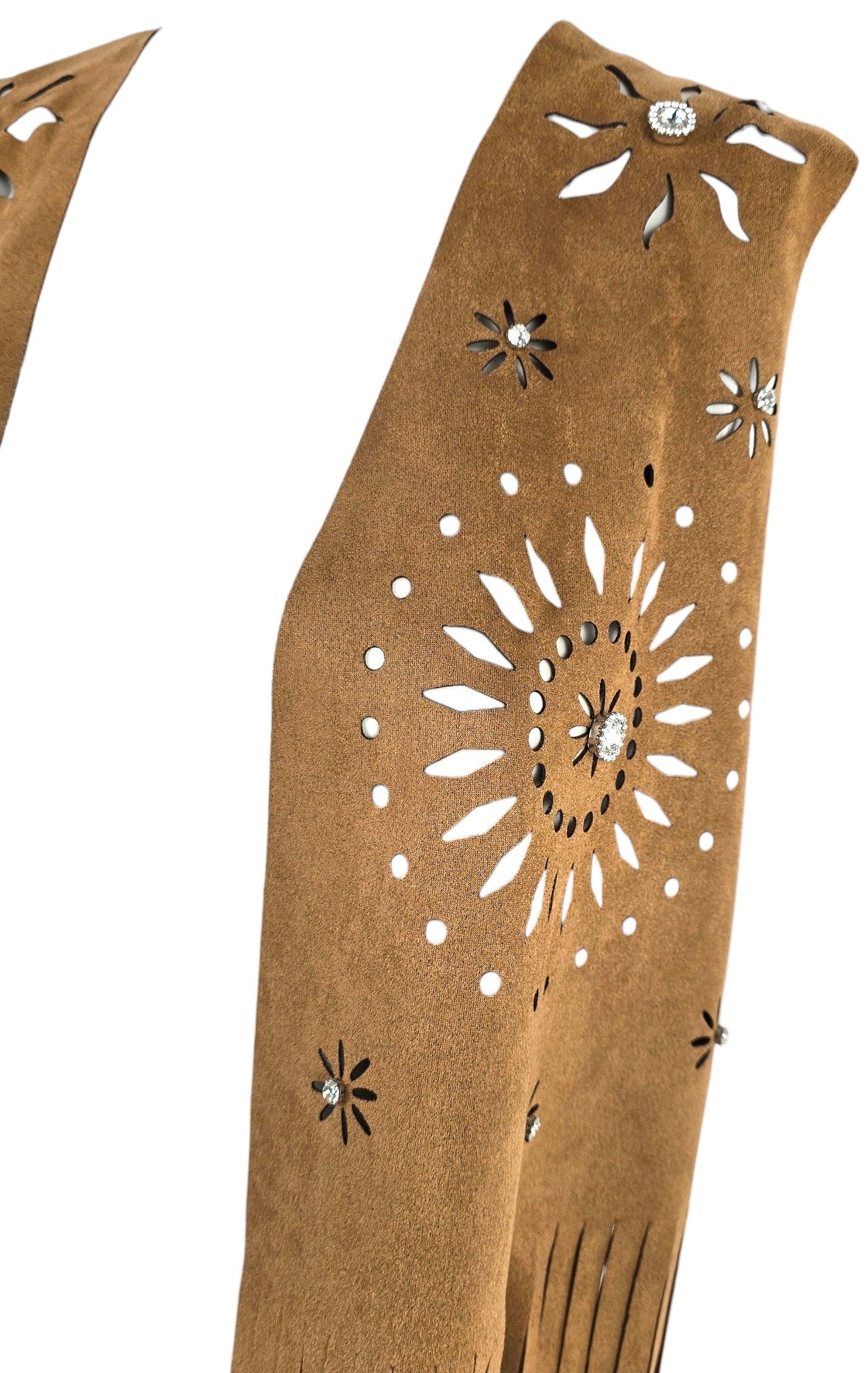 Gilet frange e strass