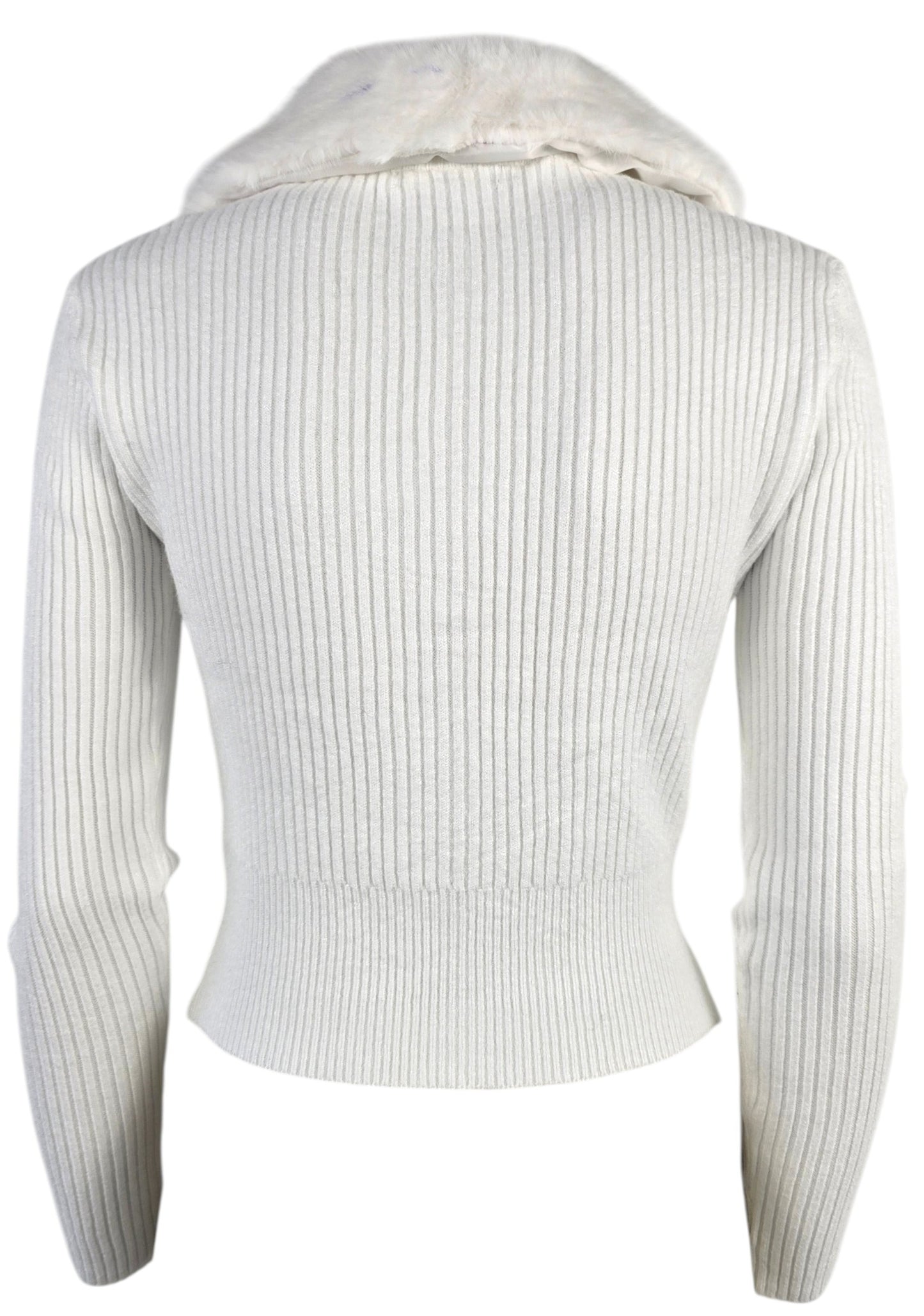 Maglia a costine con pelliccia