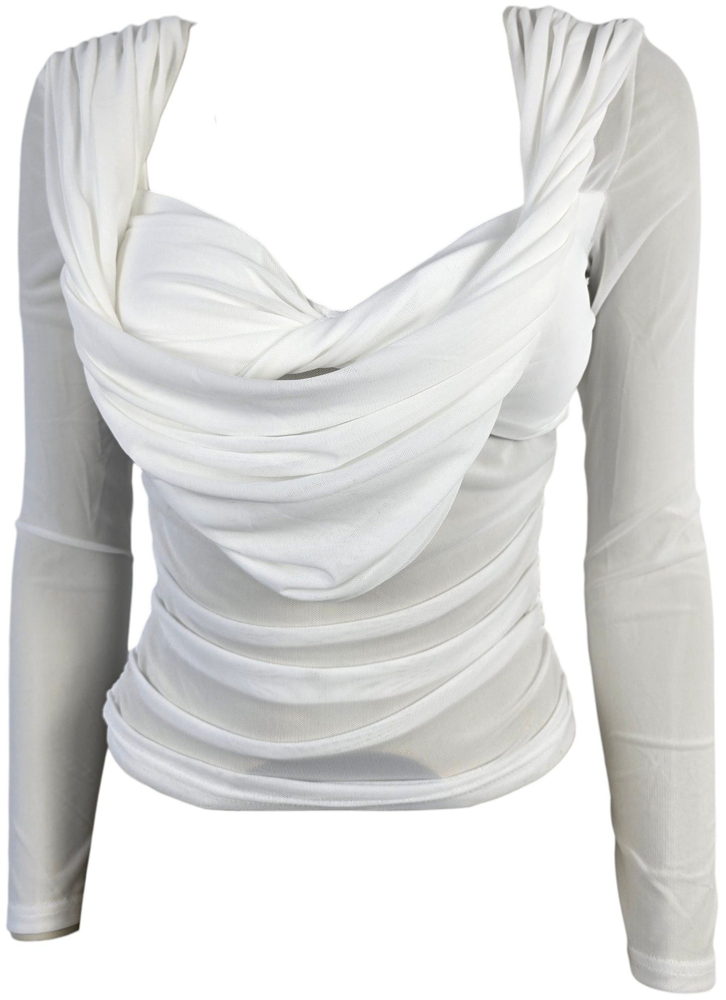 Maglia in tulle con drappeggio