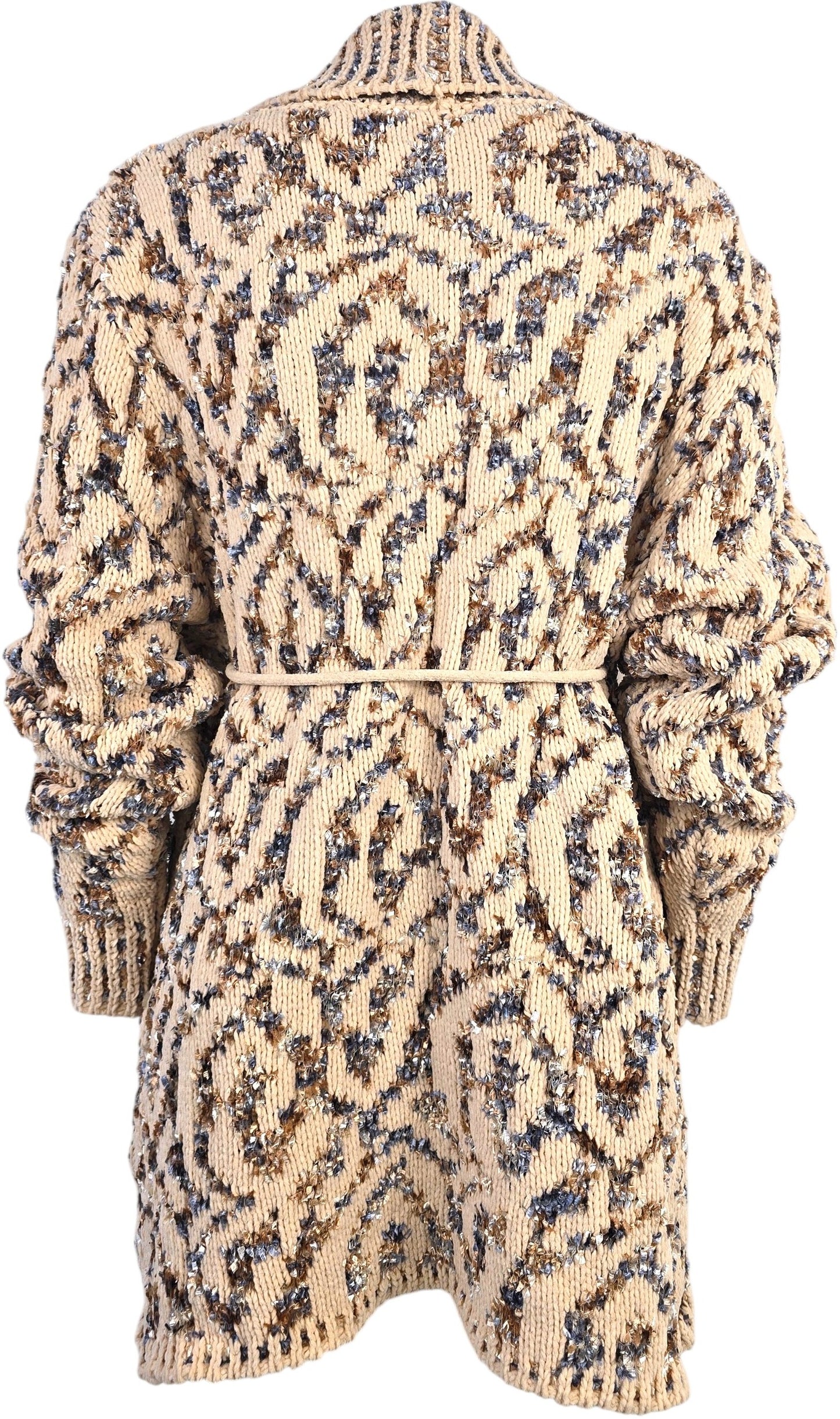 Cardigan con cintura in corda