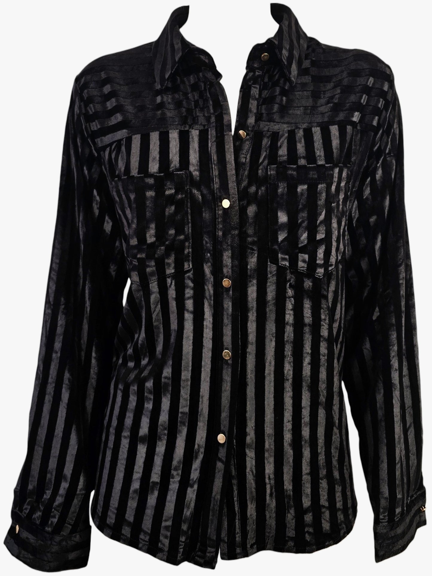 Camicia in Velluto Devoré a Righe