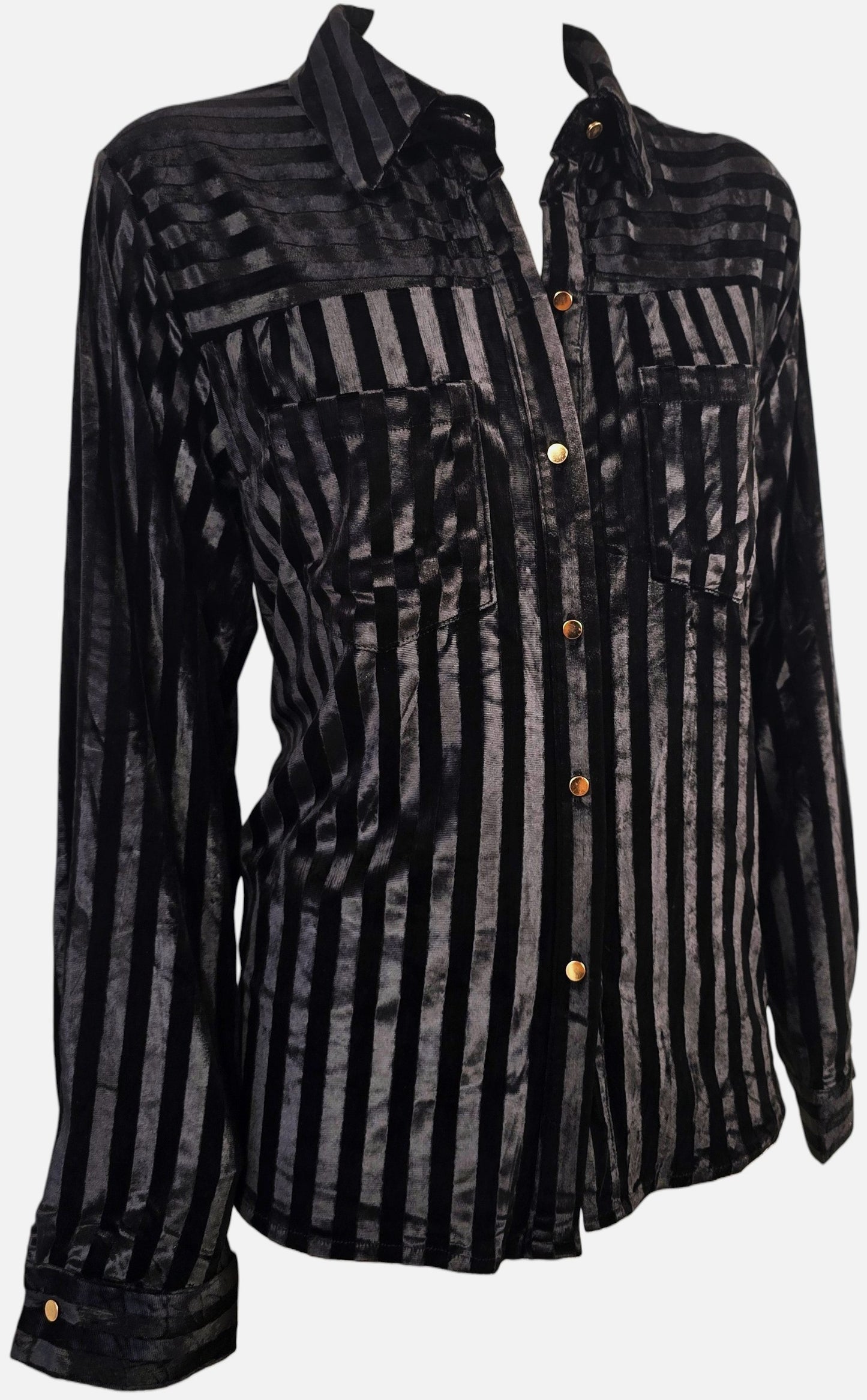 Camicia in Velluto Devoré a Righe