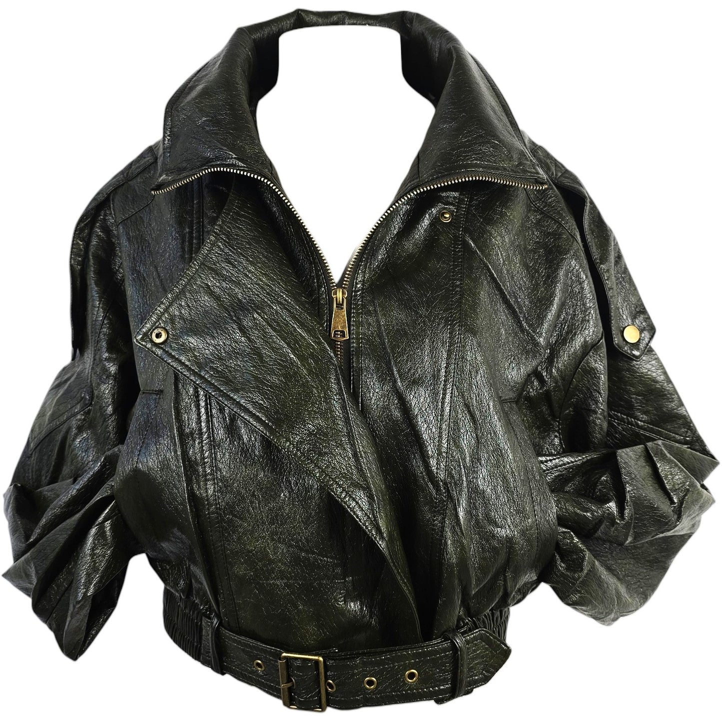 Giacca Bomber Crop in Ecopelle
