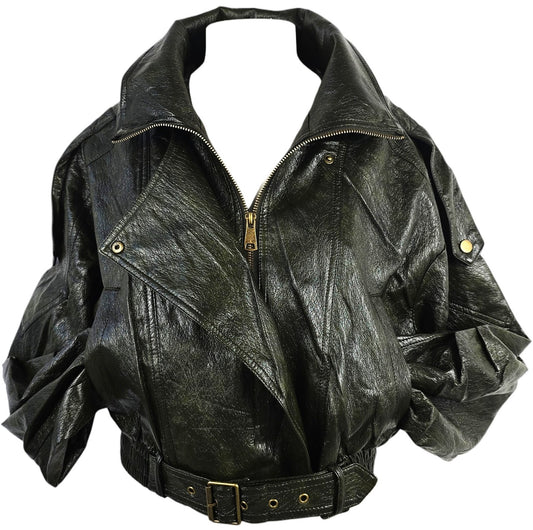 Giacca Bomber Crop in Ecopelle