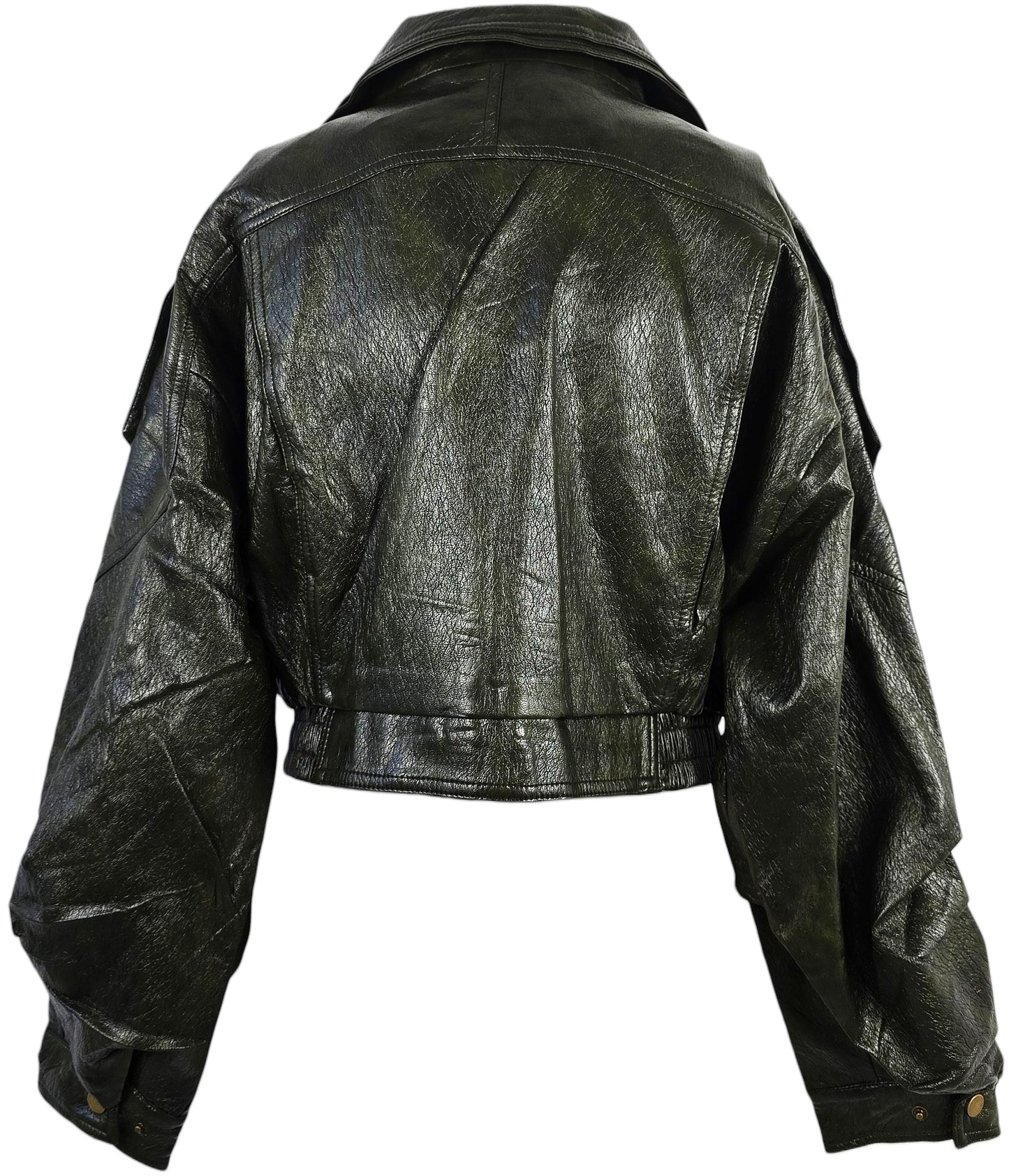 Giacca Bomber Crop in Ecopelle