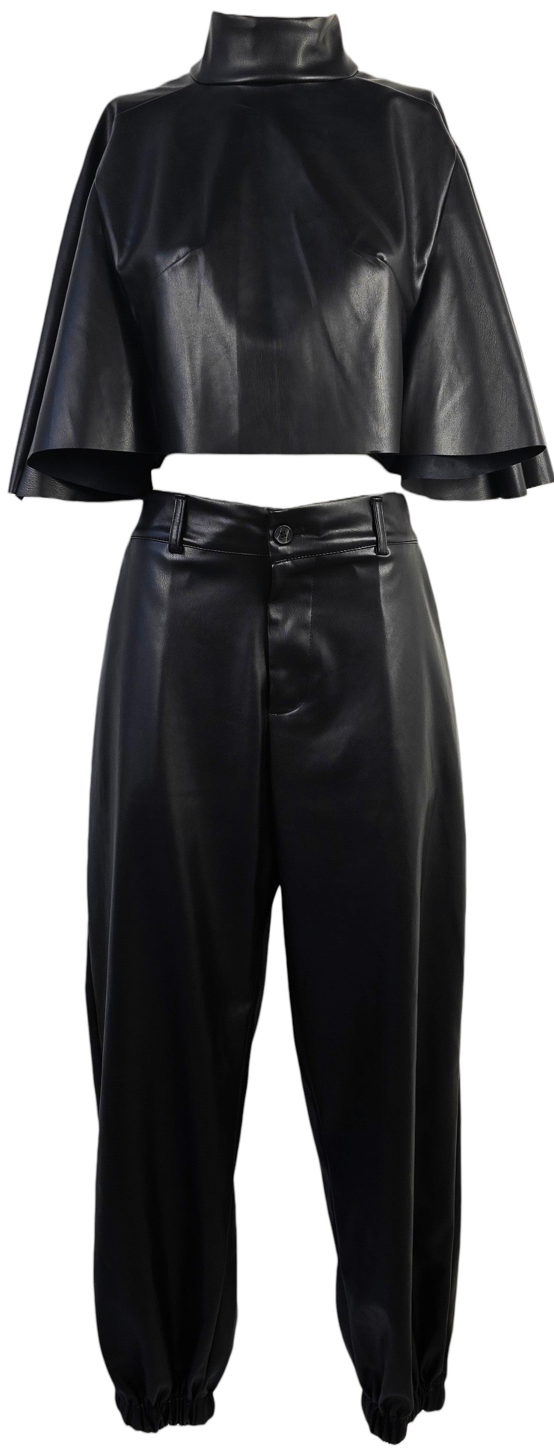 Completo in ecopelle nero
