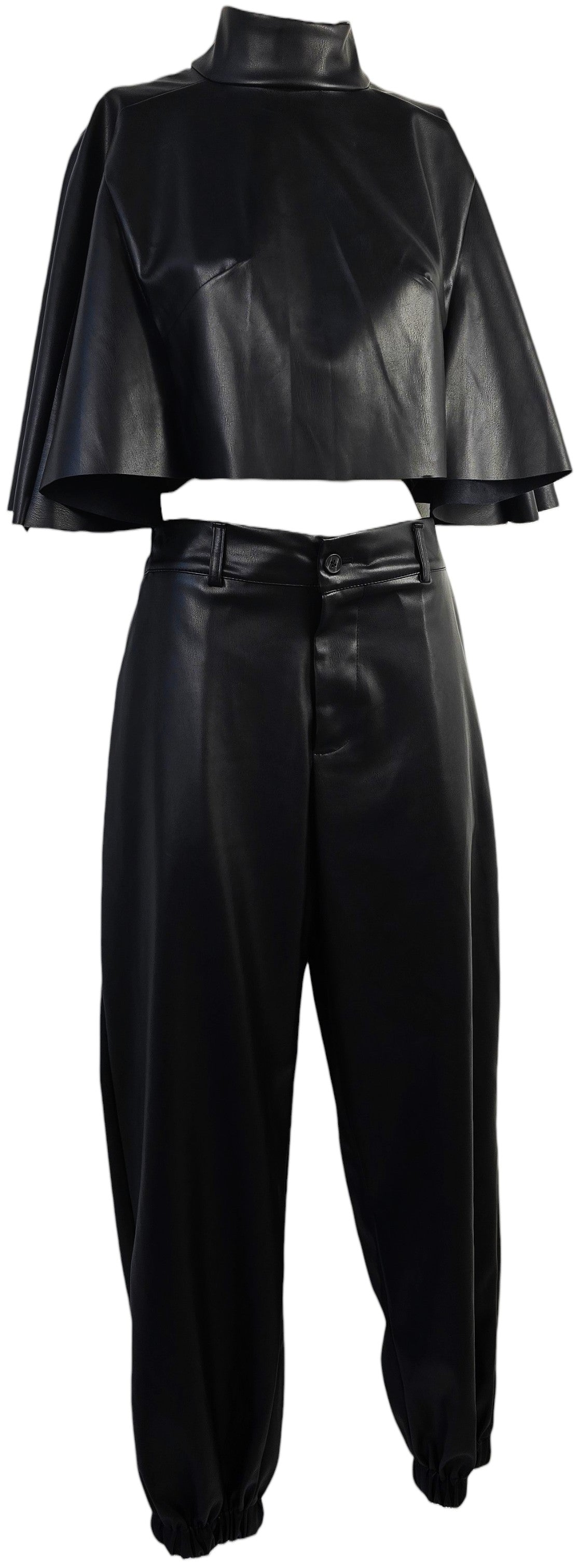 Completo in ecopelle nero