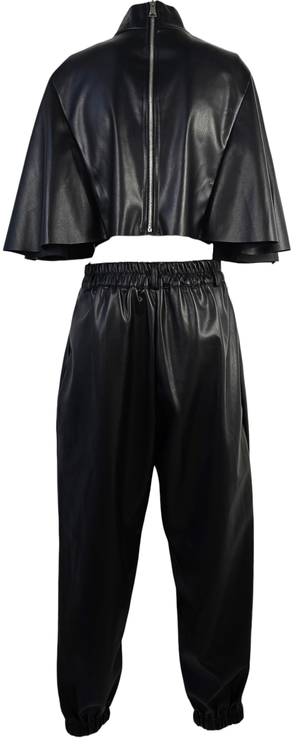 Completo in ecopelle nero