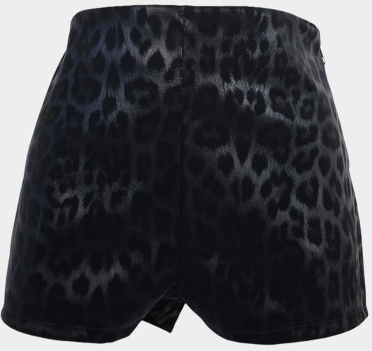 Pantaloncino in Ecopelle Animalier