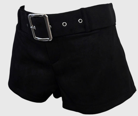 Pantaloncino in velluto con cintura