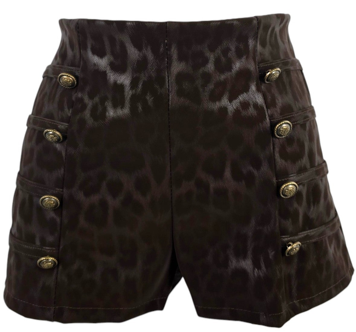 Pantaloncino marrone effetto pelle