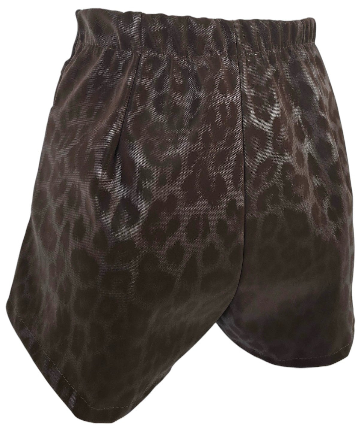Pantaloncino marrone effetto pelle