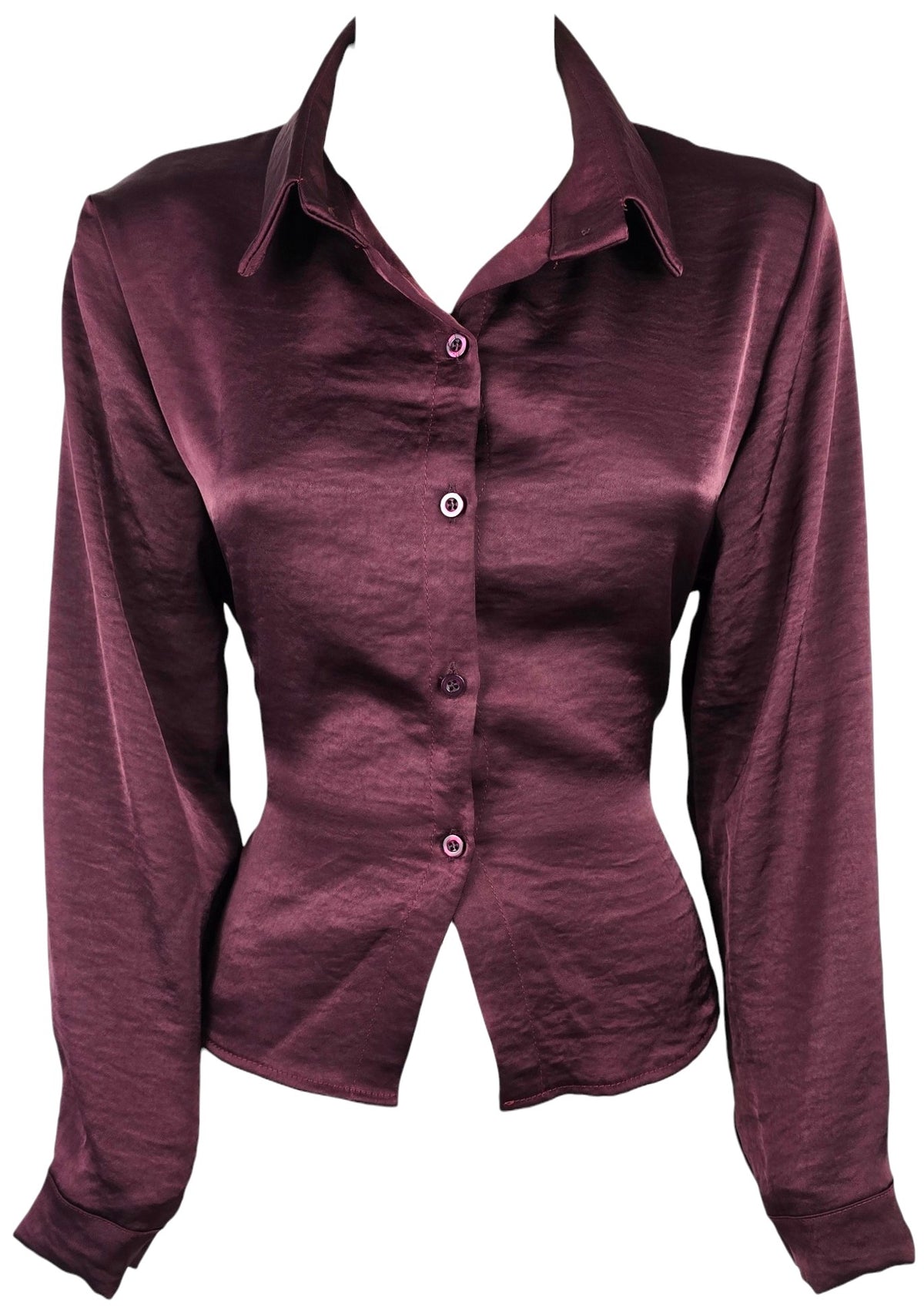 Camicia in Raso Bordeaux