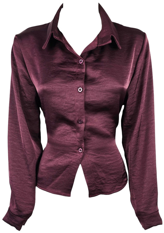 Camicia in Raso Bordeaux