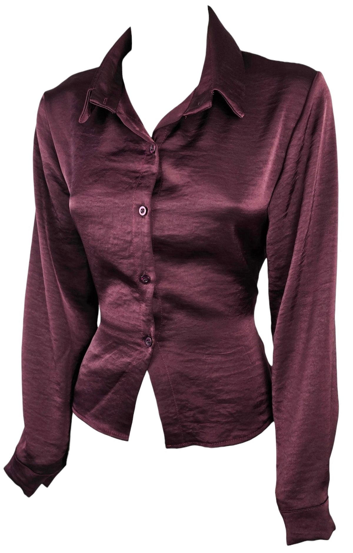 Camicia in Raso Bordeaux