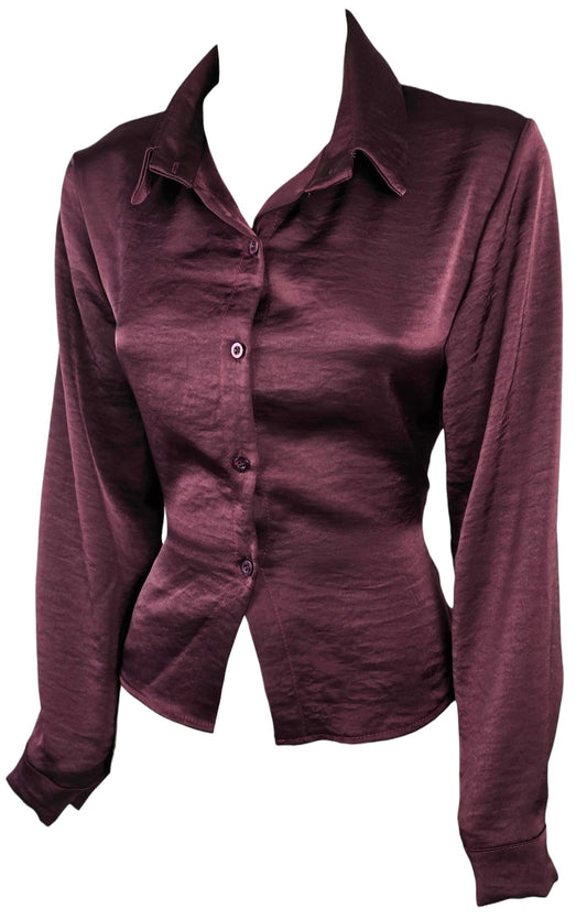 Camicia in Raso Bordeaux