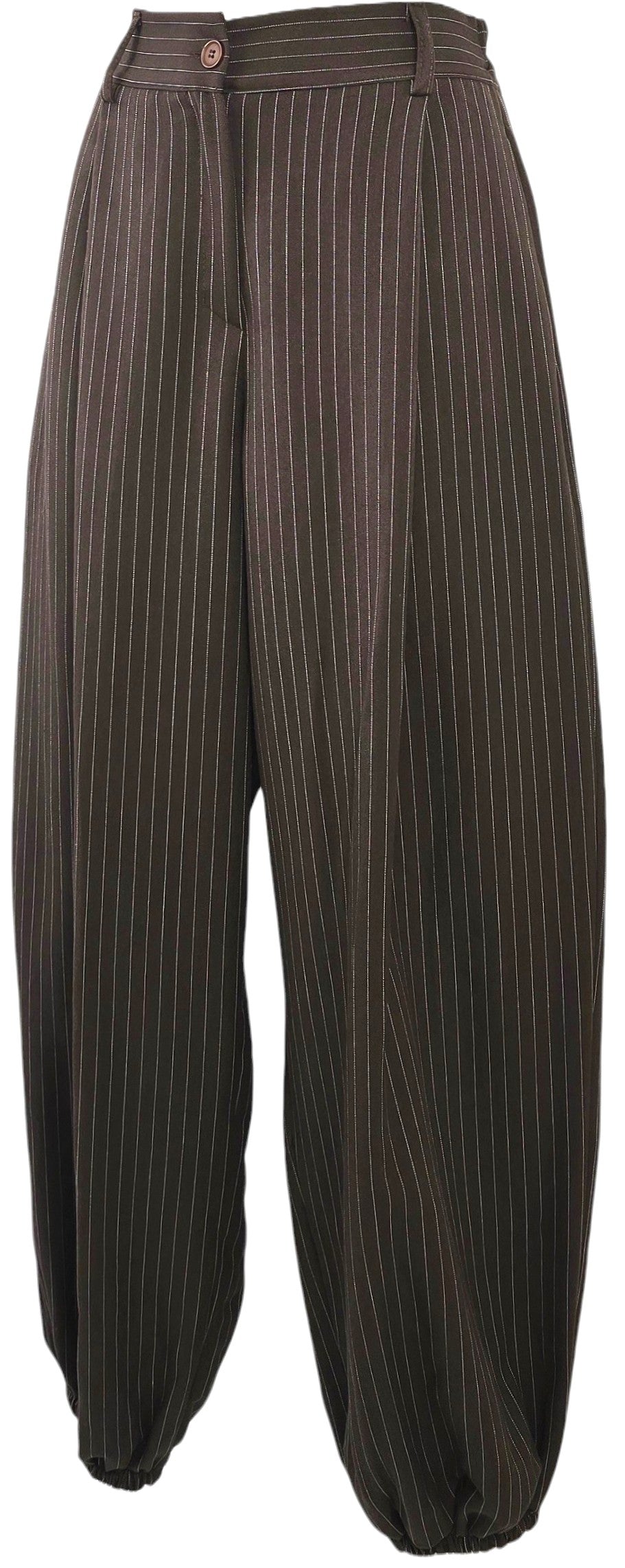 Pantaloni marroni gessati ballon