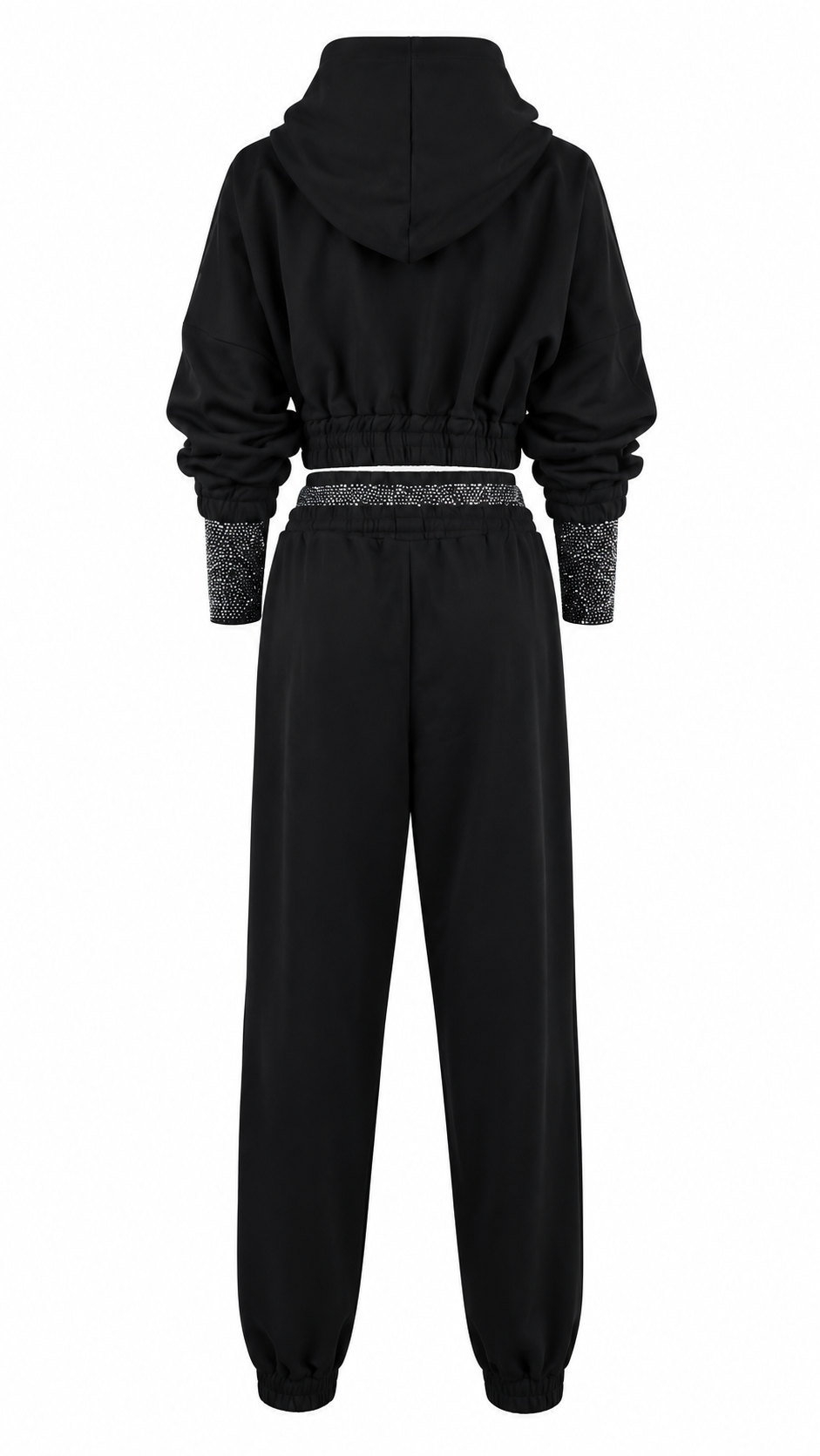Tuta Crop con Strass e Cappuccio