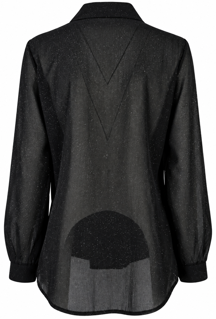 Camicia Nera Semitrasparente Lurex