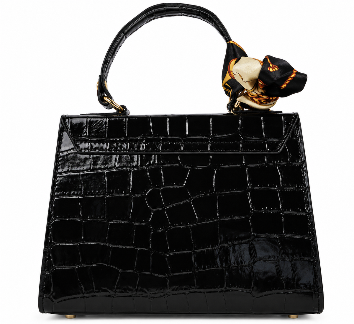 Borsa a mano nera con foulard