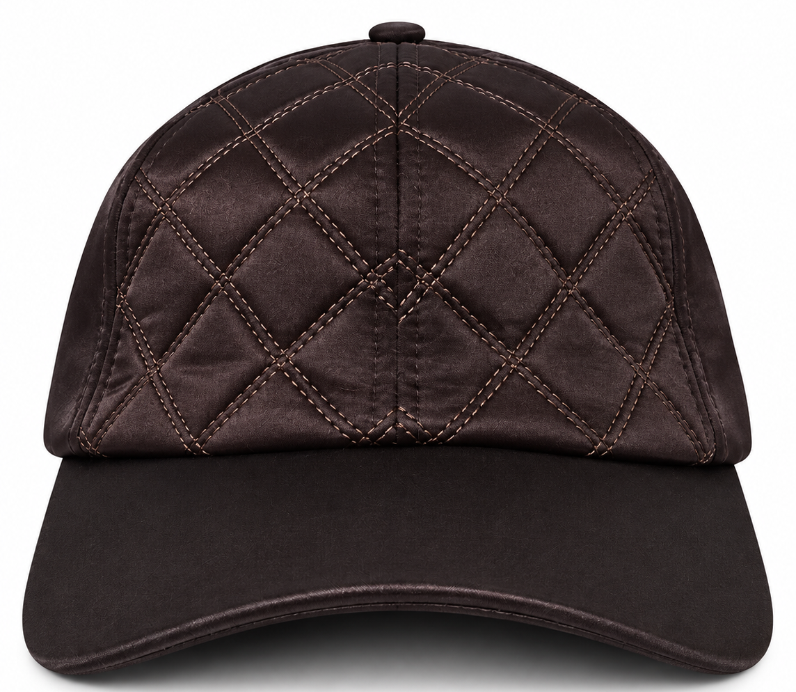 Cappellino con visiera in tessuto lucido