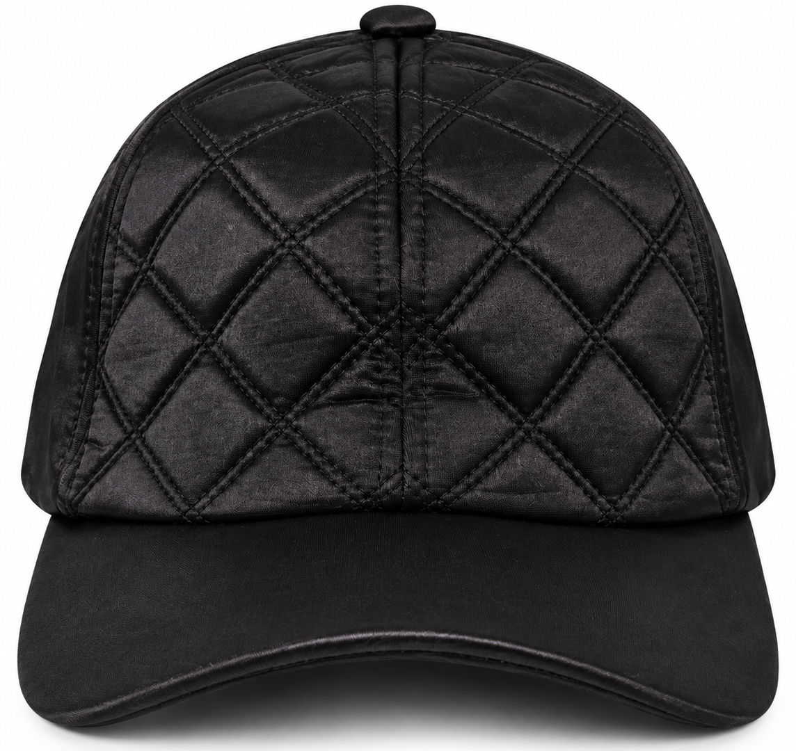 Cappellino con visiera in tessuto lucido