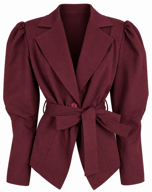 Giacca bordeaux con cintura