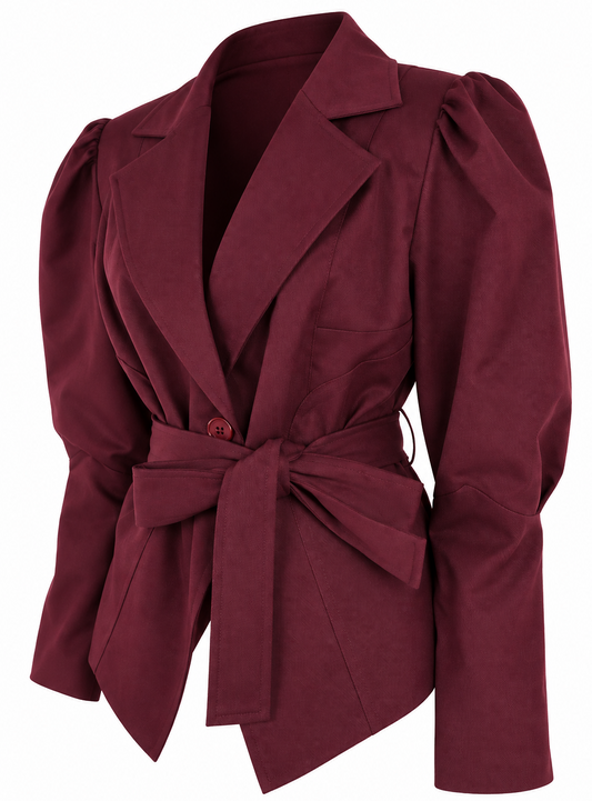 Giacca bordeaux con cintura
