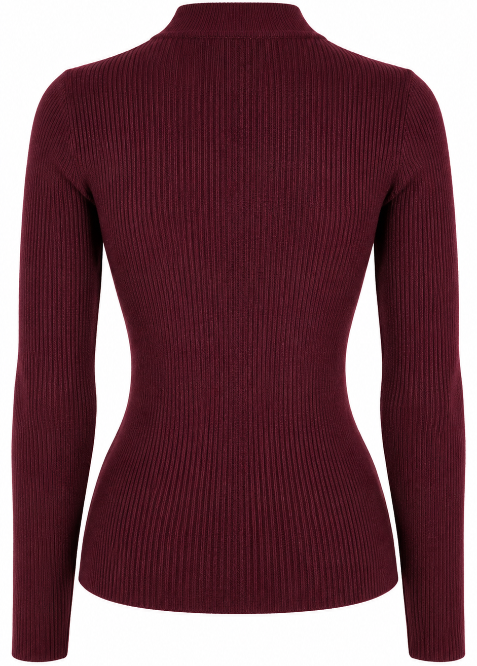 Maglia bordeaux a coste