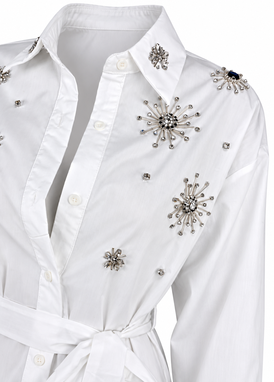 Camicia bianca decorata con cintura
