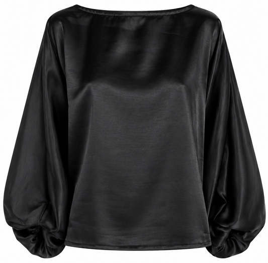 Camicia in raso con maniche a palloncino