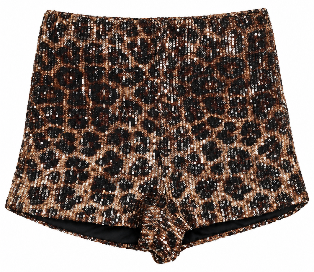 Pantaloncino maculati con paillettes