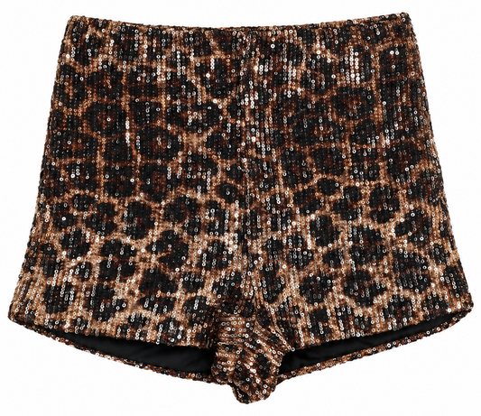 Pantaloncino maculati con paillettes