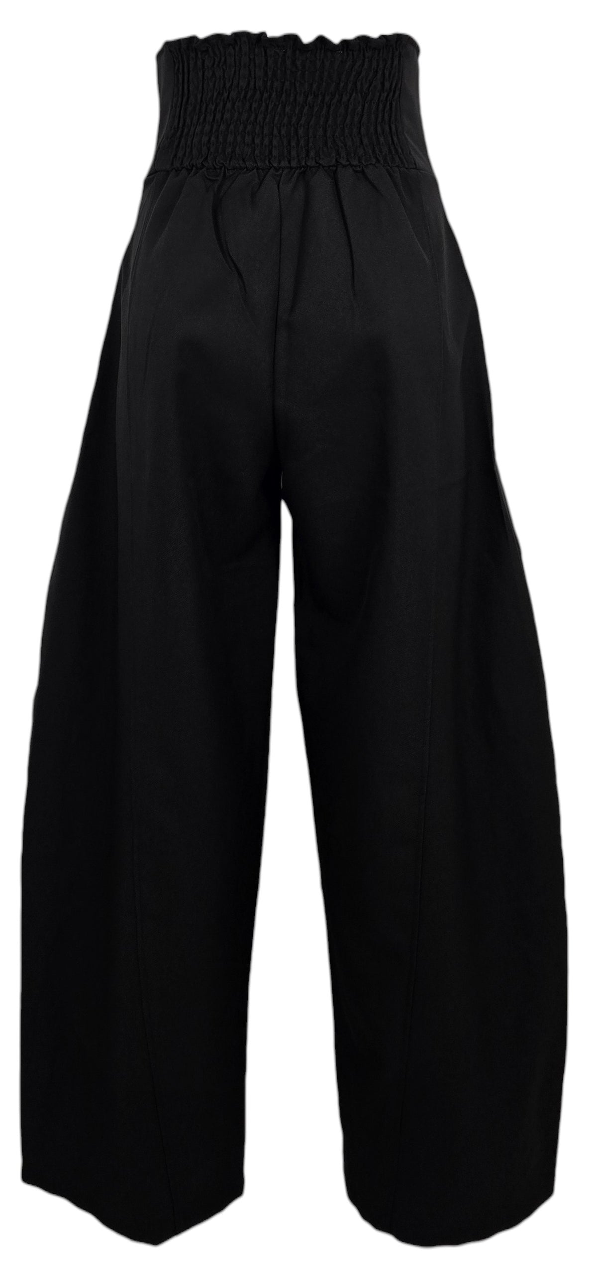 Pantalone palazzo a vita alta con zip frontale