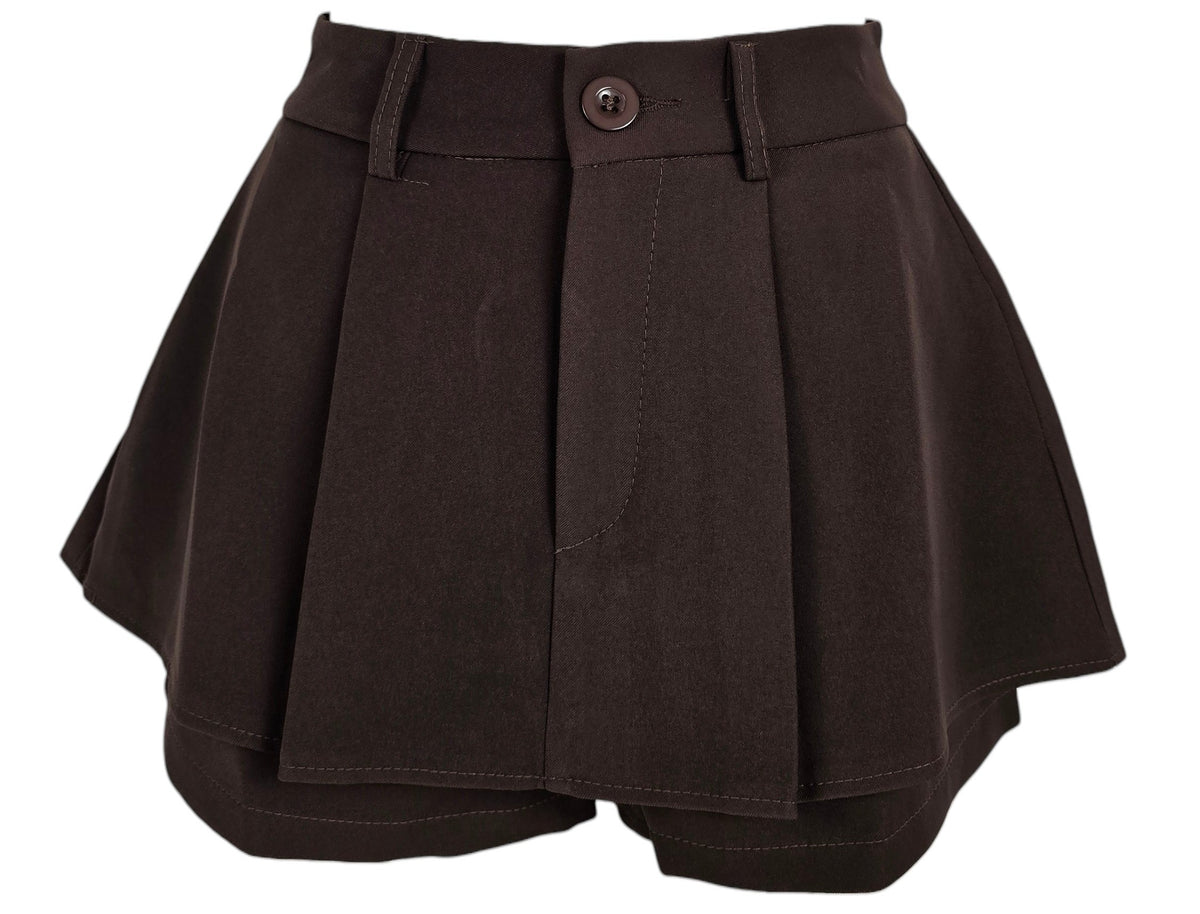 Panta-gonna marroni con pieghe