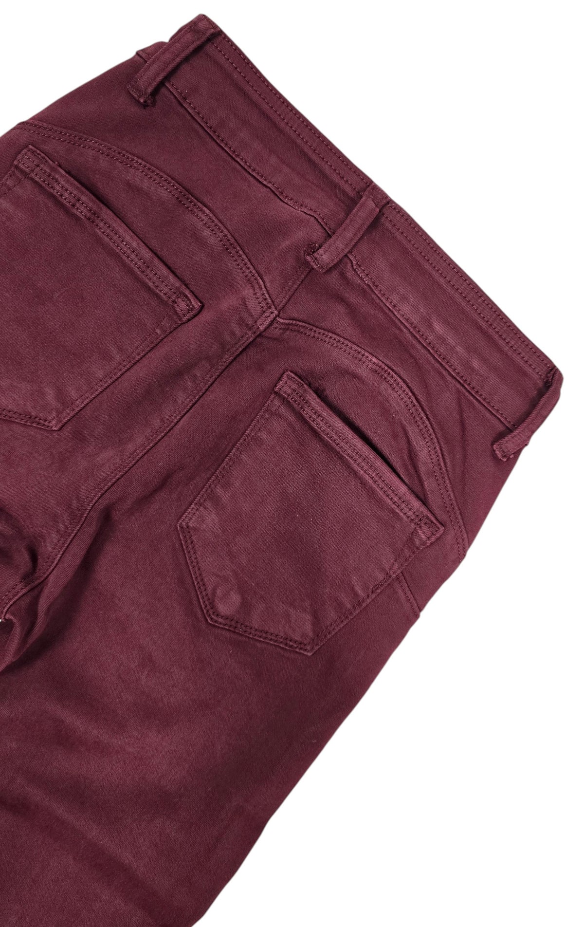 Jeans a zampa bordeaux elasticizzato