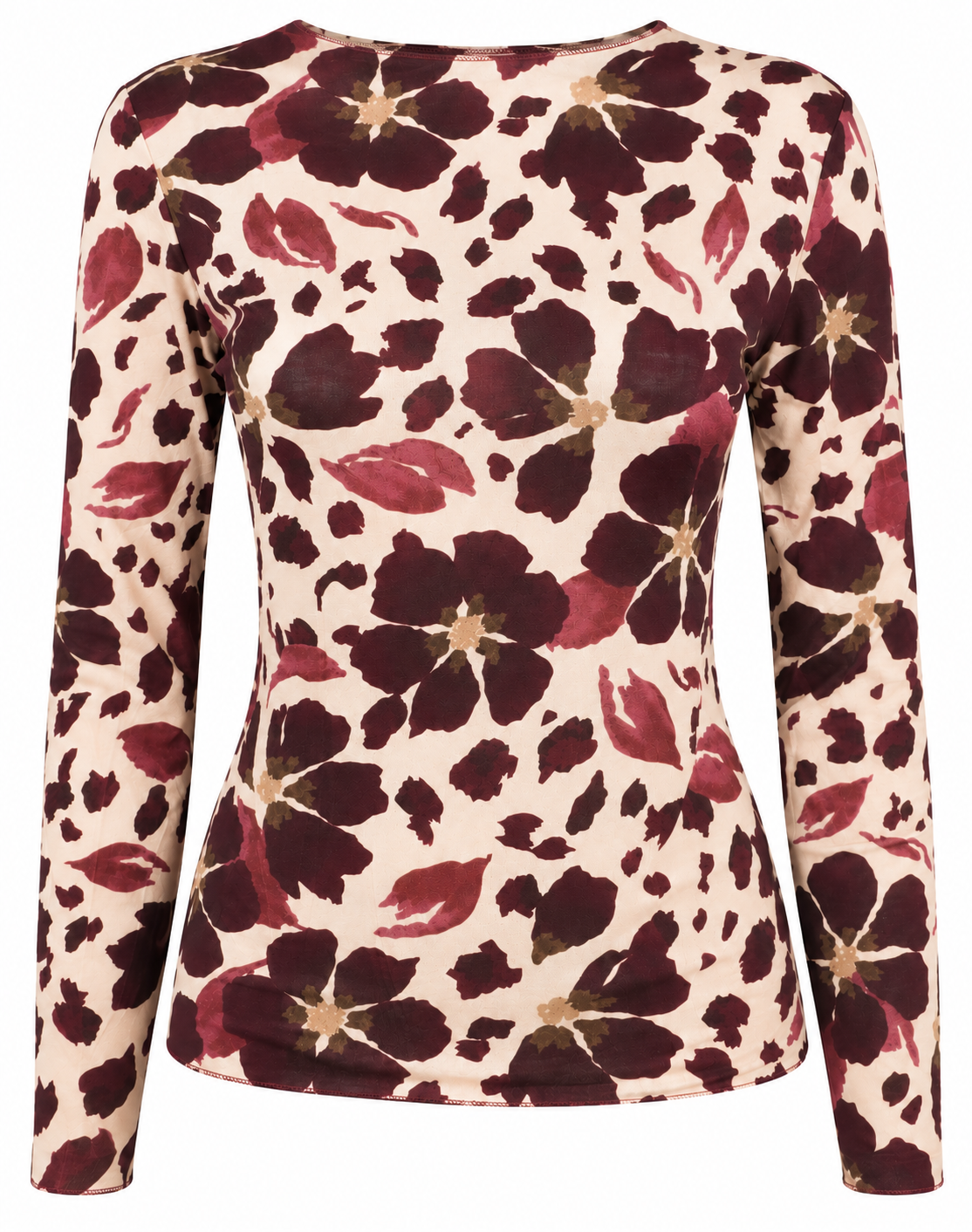 Maglia con fantasia floreale e animalier