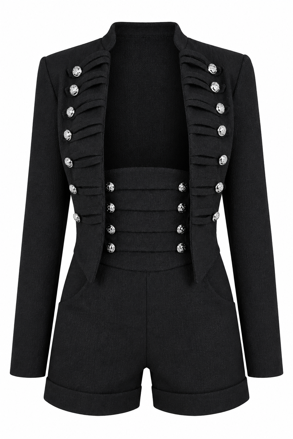 Completo nero in stile militare