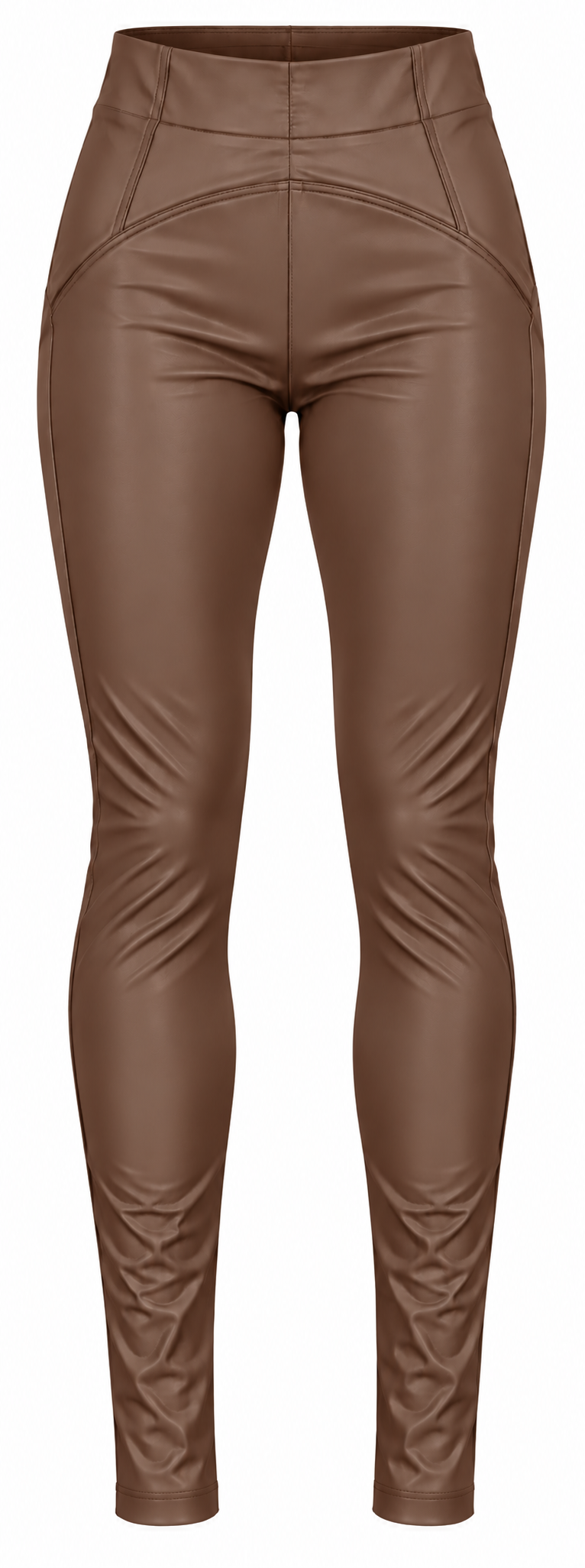 Leggings in ecopelle con vita alta modellante