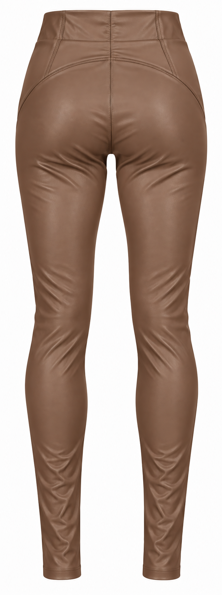 Leggings in ecopelle con vita alta modellante