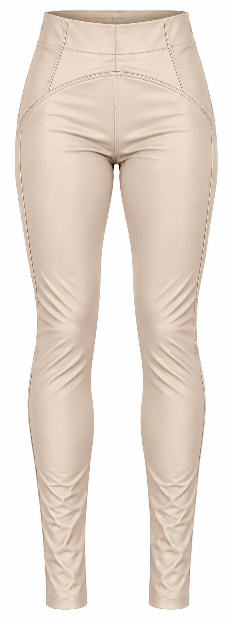Leggings in ecopelle con vita alta modellante